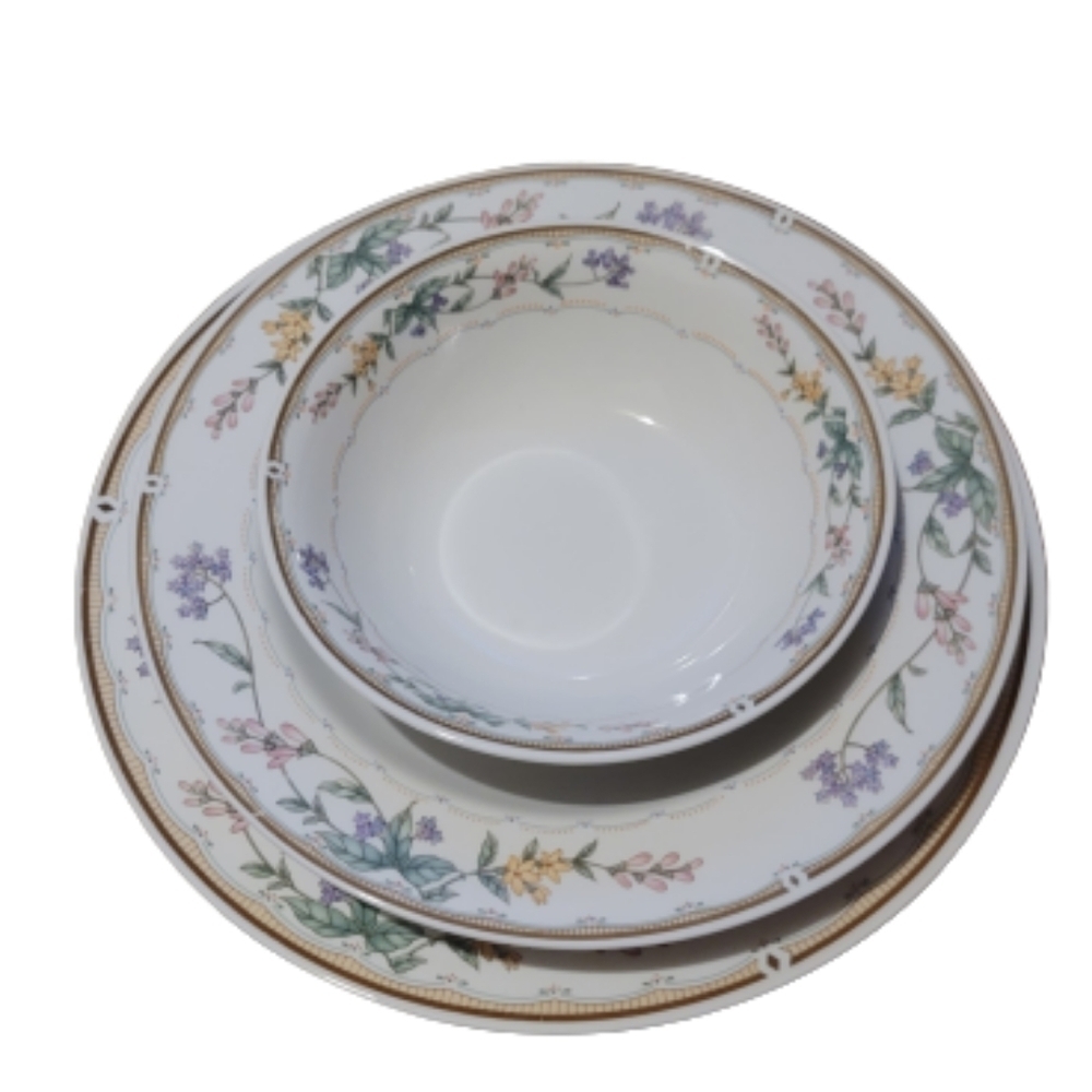 Bellegarden Citation Porcelain 3 Place Setting Dinner Soup Salad Plates floral
